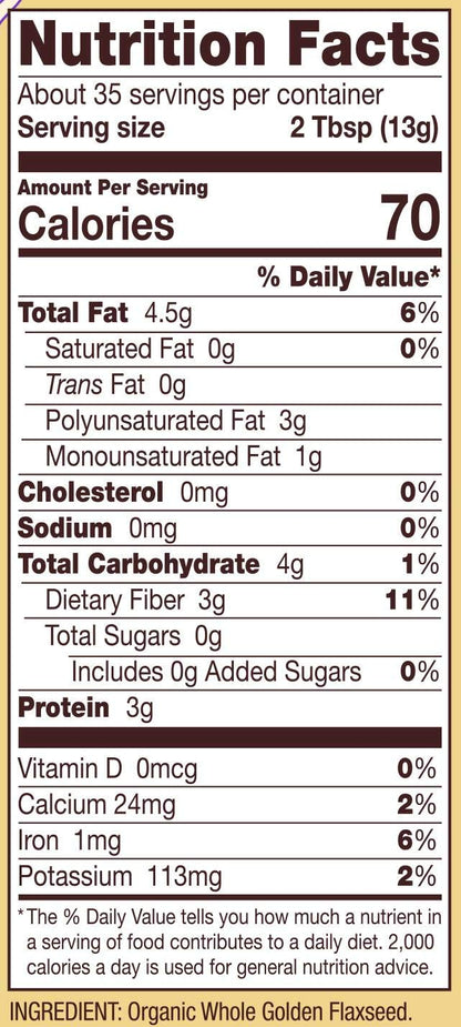 Bob's Red Mill Organic Golden Flaxseed Meal, 16oz (Pack of 1) - Non GMO, Vegan, Paleo Friendly, Keto Friendly, Kosher