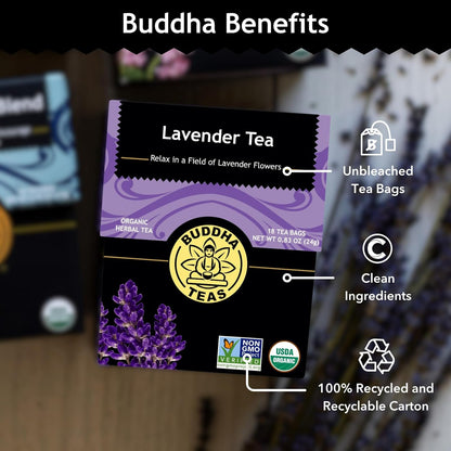 Buddha Teas - Chaga Tea - Organic Herbal Tea - For Cognitive Balance & Overall Health - With Chaga Mushroom, Antioxidants & B Vitamins - Caffeine Free - OU Kosher - 18 Tea Bags (Pack of 1)