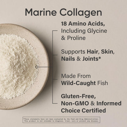 Sports Research Marine Collagen Peptides Powder - Sourced from Wild-Caught Fish, Pescatarian Friendly, Keto Certified & Non-GMO Verified - Easy to Mix in Water or Juice! (34 Servings)