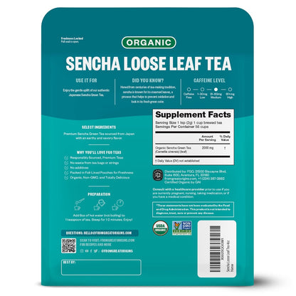 FGO Organic Nettle Leaf Tea, 100 Count, Eco-Conscious Tea Bags, Caffeine Free, Resealable Bag, Packaging May Vary (Pack of 1)