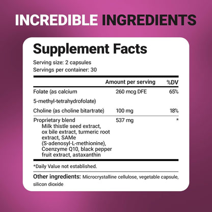 Dr. Berg Liver Cleanse Detox Capsules w/Unique Blend of Milk Thistle, Ox Bile & Folate - Liver Supplement Includes Turmeric, Black Pepper & Choline - 60 Capsules