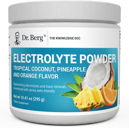 Dr. Berg Zero Sugar Hydration Keto Electrolyte Powder - Enhanced w/ 1000 mg of Potassium & Real Pink Himalayan Salt (NOT Table Salt) - Lemonade Flavor Hydration Drink Mix Supplement - 100 Servings