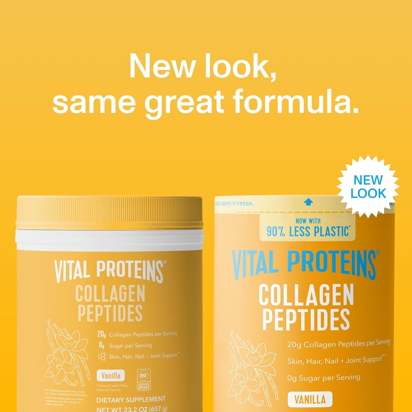 Vital Proteins Collagen Peptides Powder - Grass Fed Collagen Peptides for Hair, Nail, Skin, Bone & Joint Health, Vanilla, 23.2 Ounces