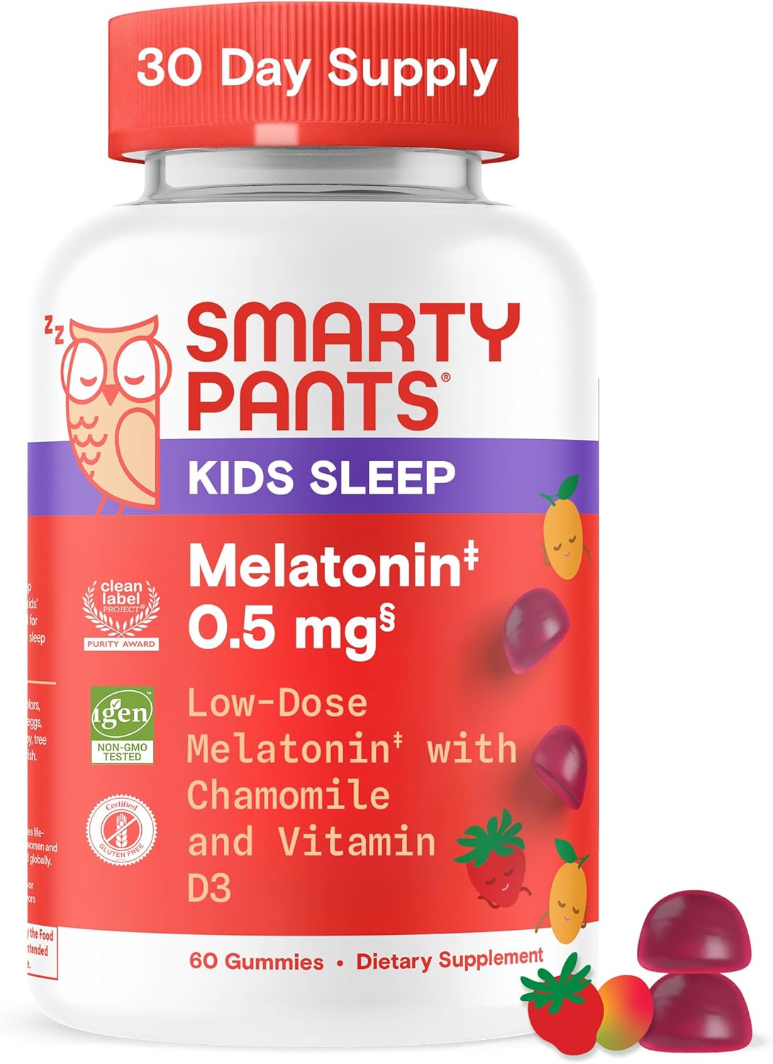 SmartyPants Kids Multivitamin & Immunity Gummies: Vitamins C, D, B6, B12, A, and Zinc for Immune Support, Biotin, Iodine, Gluten Free, Two Fruit Flavors, 60 Count (30 Day Supply)
