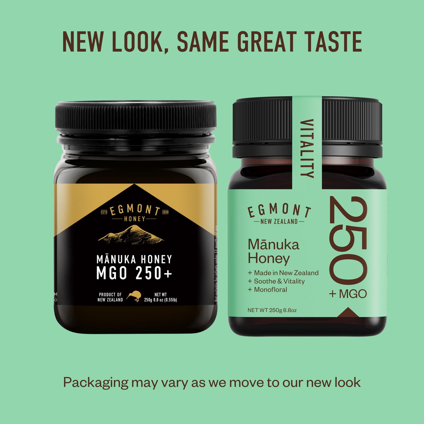 Egmont Honey Mānuka Honey 250+ MGO 250g | Certified MGO Content | Raw Honey 100% Natural | Made in New Zealand