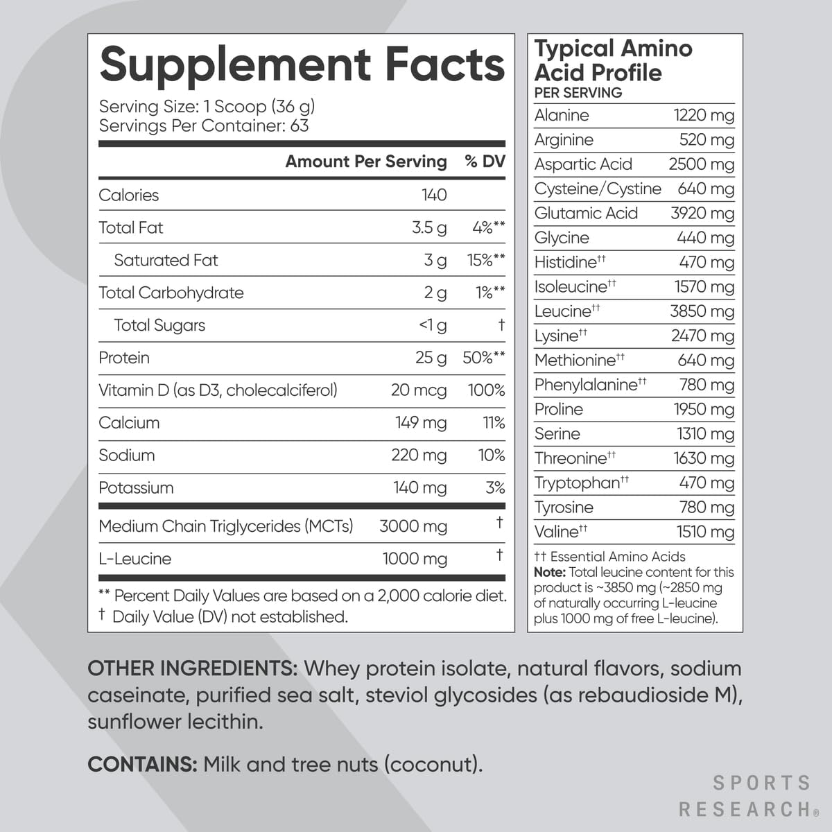 Sports Research Whey Protein Isolate - Sports Nutrition Protein Powder 25g per Serving - 5lb Bag Whey Protein - Vanilla Flavor - Bulk Protein Powder, 56 Servings