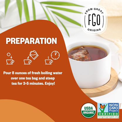 FGO Organic White Tea, Eco-Conscious Tea Bags, Packaging May Vary, 100 Count (Pack of 1)