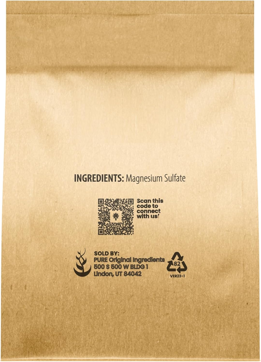 Pure Original Ingredients Epsom Salt Pure Magnesium Sulfate, Food Grade, Soaking Solution (1 Pound)