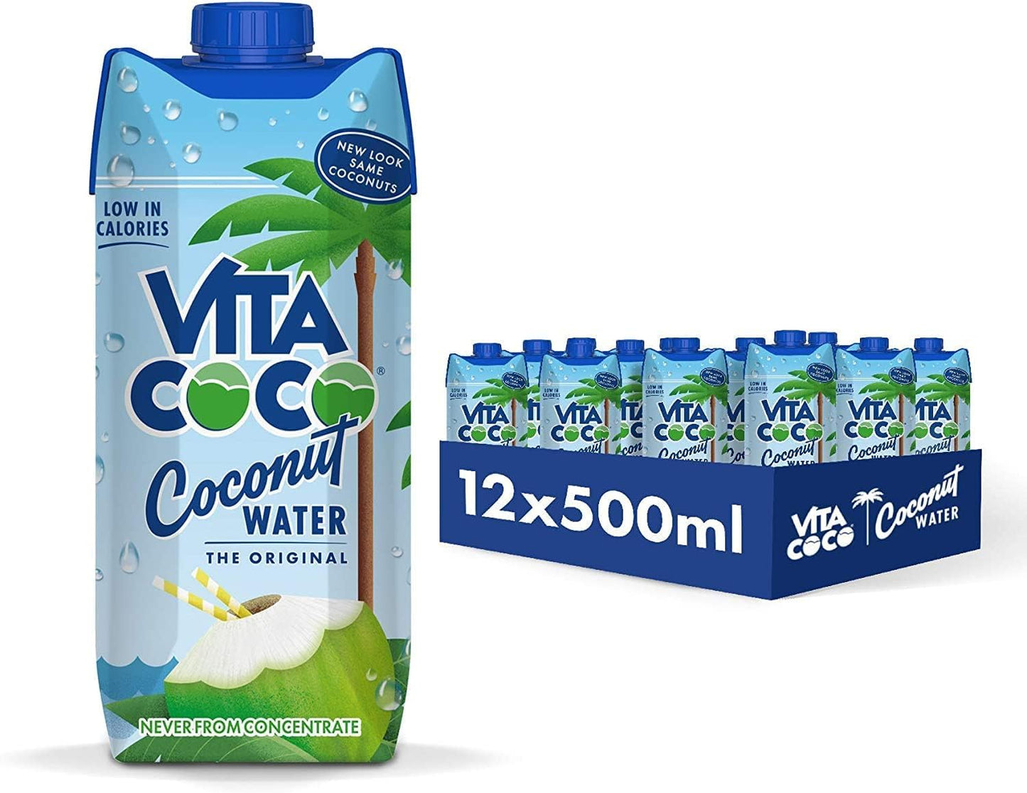 Vita Coco Pure Coconut Water Multipack 250ml Naturally Hydrating, Packed With Electrolytes, Gluten Free, Full Of Vitamin C & Potassium