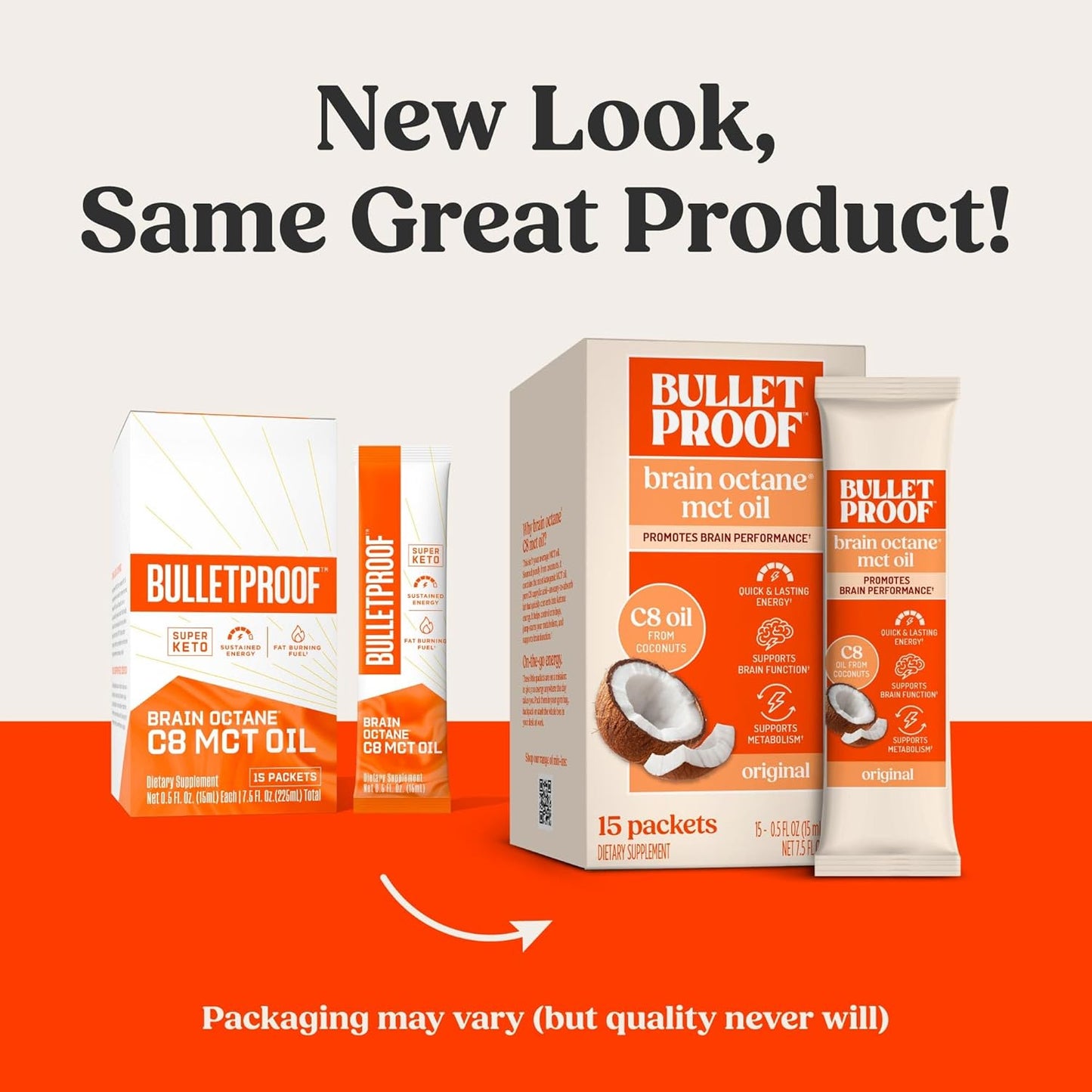 Bulletproof Coconut Brain Octane C8 MCT Oil, 16 Ounces, Premium Keto Supplement for Sustained Energy, Brain and Body Fuel, Unflavored, Add to Coffee and Smoothies, Packaging May Vary