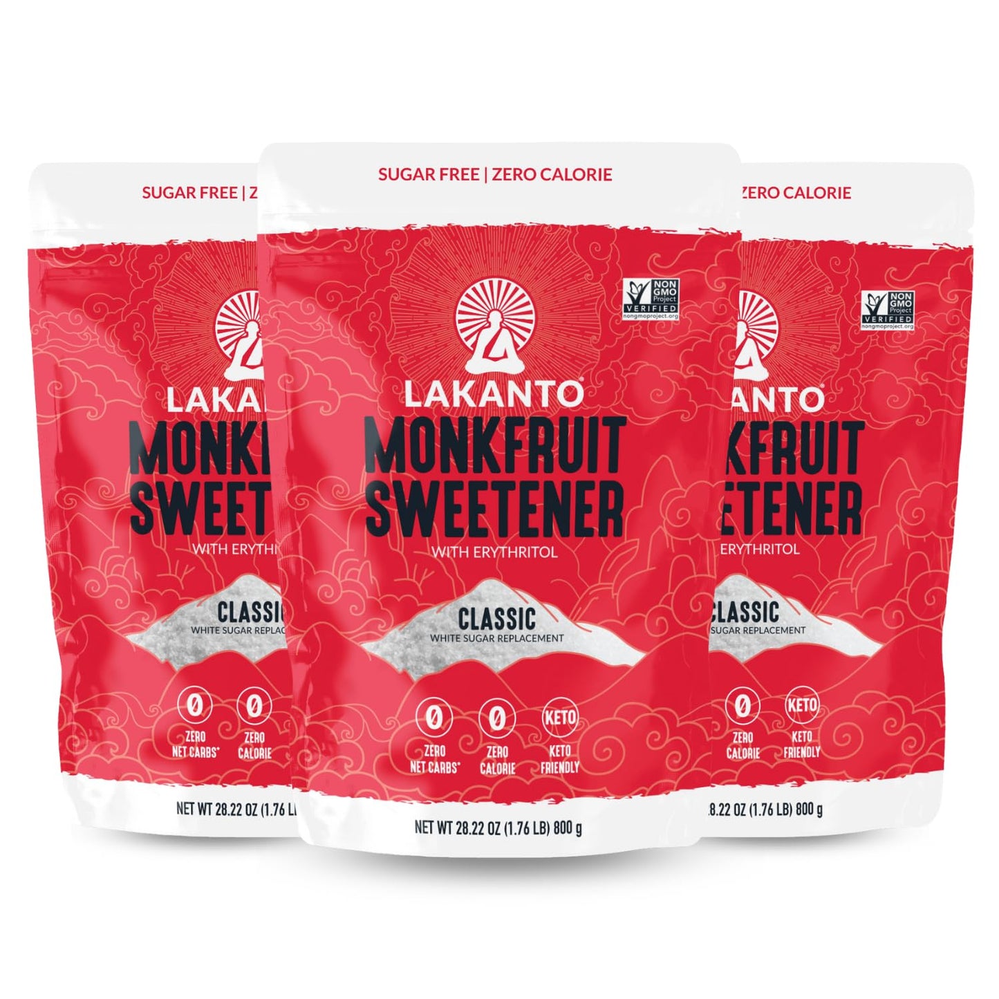 Lakanto Powdered Monk Fruit Sweetener with Erythritol - Powdered Sugar Substitute, Zero Calorie, Keto Diet Friendly, Zero Net Carbs, Baking, Extract, Sugar Replacement