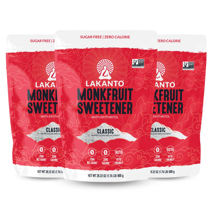 Lakanto Powdered Monk Fruit Sweetener with Erythritol - Powdered Sugar Substitute, Zero Calorie, Keto Diet Friendly, Zero Net Carbs, Baking, Extract, Sugar Replacement