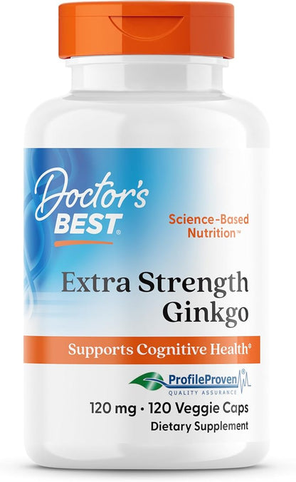 Doctor's Best Extra Strength Ginkgo Biloba 120mg - 120 Vegan Capsules