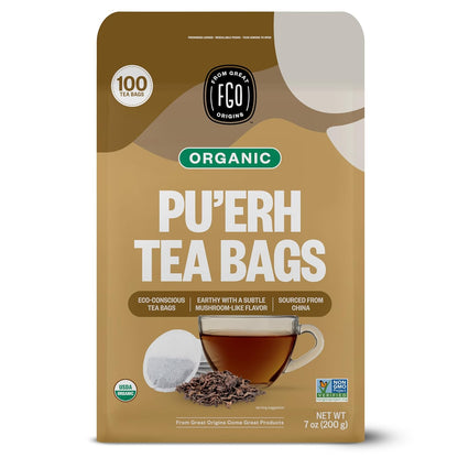 FGO Organic Milk Thistle Tea, 100 Count, Eco-Conscious Herbal Tea Bags, Resealable Bag, Caffeine Free, Packaging May Vary (Pack of 1)