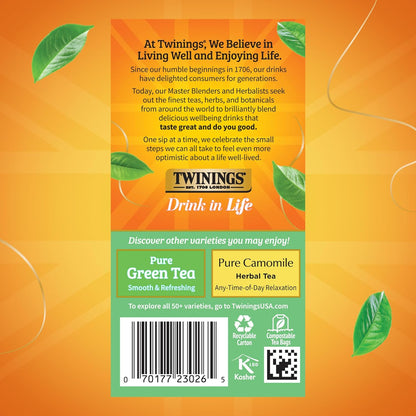 Twinings Wild Berries Herbal Tea Individually Wrapped Bags, 20 Count (Pack of 1), Full-Flavoured, Naturally Caffeine-Free, Enjoy Hot or Iced, 20 Teabags