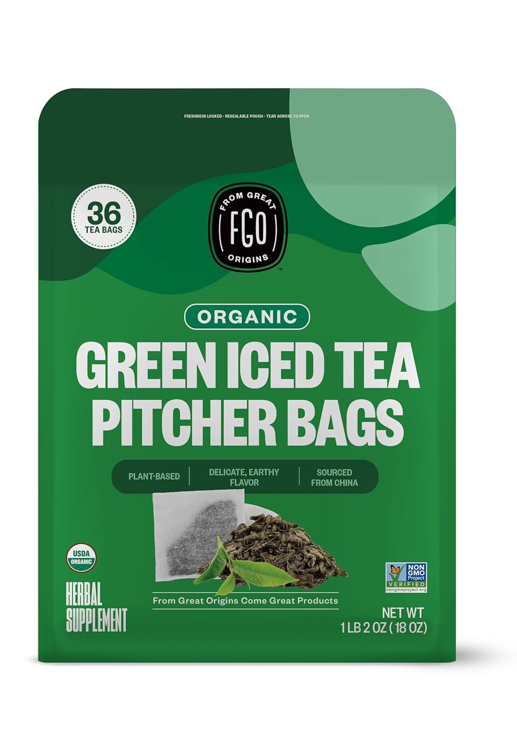 FGO Organic Milk Thistle Tea, 100 Count, Eco-Conscious Herbal Tea Bags, Resealable Bag, Caffeine Free, Packaging May Vary (Pack of 1)
