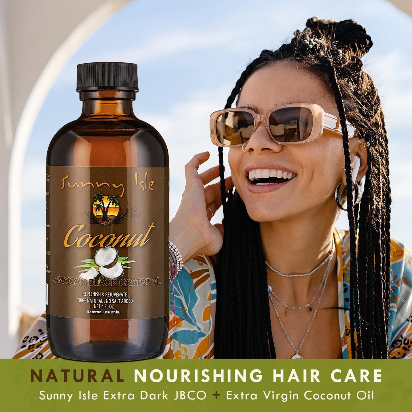 Sunny Isle Jamaican Black Castor Oil 4oz | 100% Natural for Hair, Scalp and Skin Care