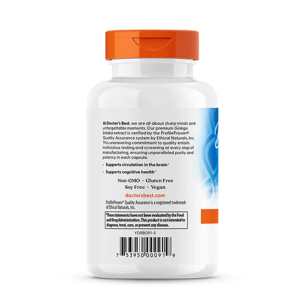 Doctor's Best Extra Strength Ginkgo Biloba 120mg - 120 Vegan Capsules