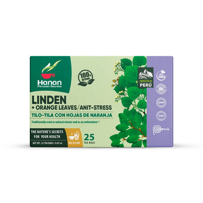 Linden with Orange Leaves Herbal Tea | Tilo - Tila con Hojas de Naranja | 25 Teabags