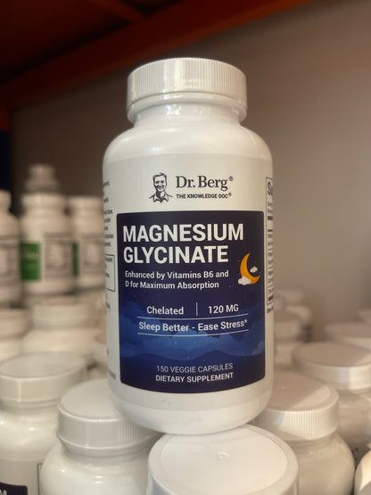 Dr. Berg Magnesium Glycinate 400 mg – Chelated Magnesium Supplement with Vitamin D and B6 for Stress Support, Relaxation, and Good Sleep – 150 Vegetable Capsules High Absorption for Overall Wellness