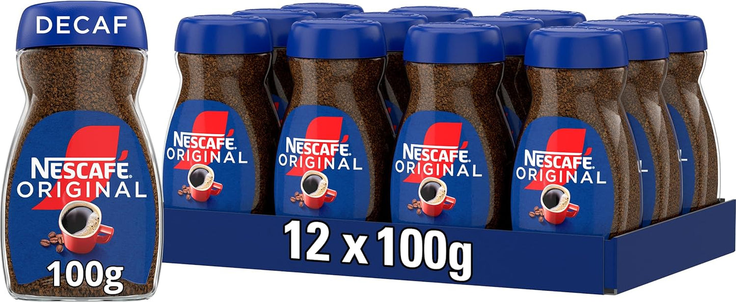 Nescafe Original Decaf Instant Coffee 200g, Rich Aroma, Full & Bold Flavour