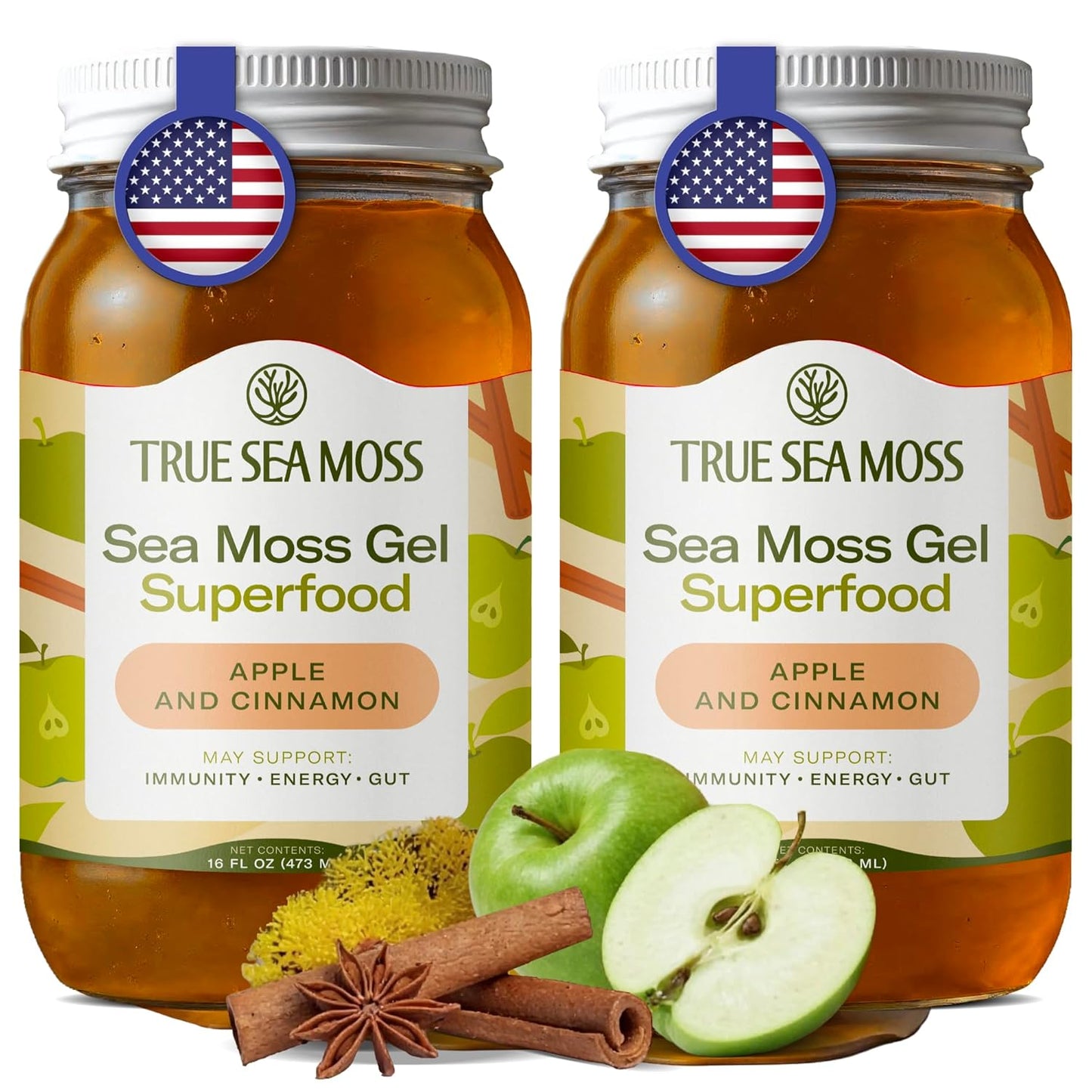TrueSeaMoss Sea Moss Gel – Made in USA – Wildcrafted Seamoss, Dried Seaweed & Jarred Vegetables – Original, Pack of 1 (Labels may Vary)