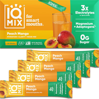 IQMIX Sugar Free Electrolytes Powder Packets - Hydration Supplement Drink Mix with Keto Electrolytes, Lions Mane, Magnesium L-Threonate, and Potassium Citrate - Variety Pack (40 Count)