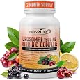 Whole Food Vitamin C Complex - 1450mg Organic Berries - 675 mg Vitamin C per Serving, High-Potency Antioxidant & Immune Support with Acerola, Amla and Natural Bioflavonoids - Vegan, Non-GMO, 120 Count