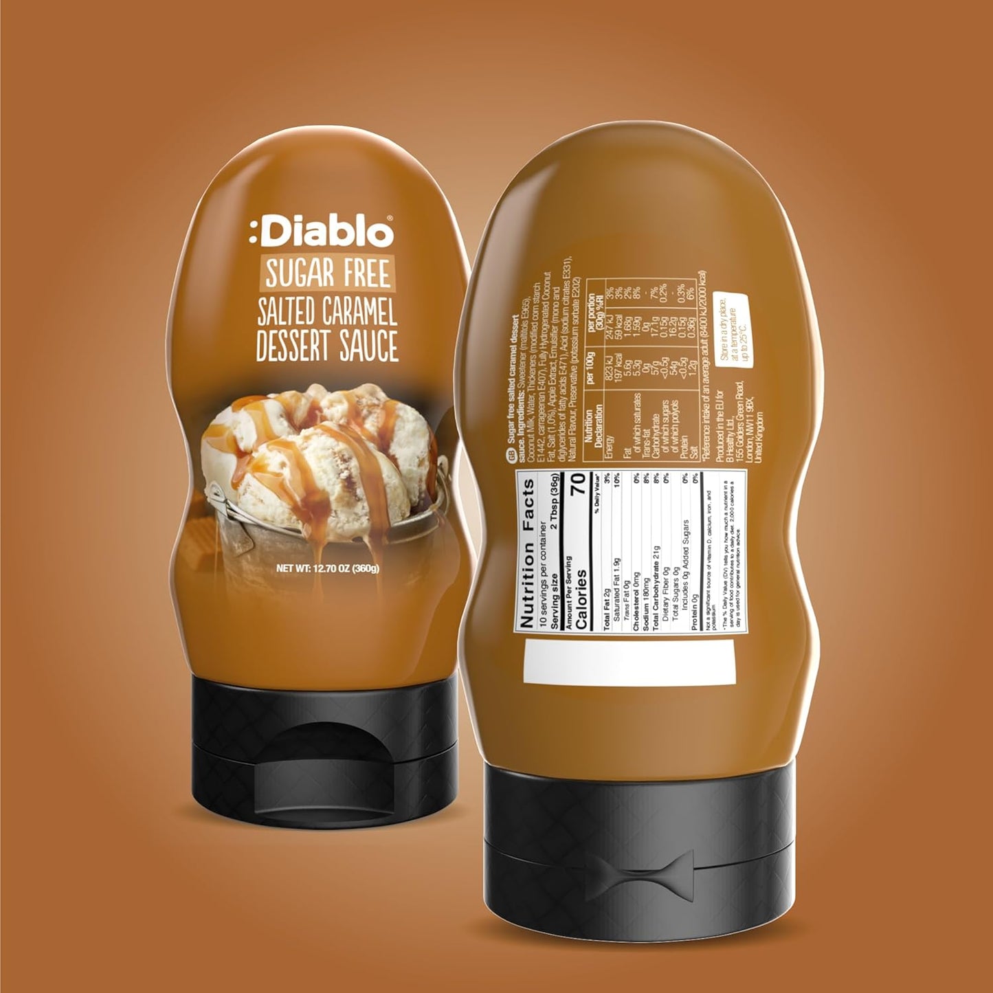 Diablo Dessert Sauce | No Added Sugar | Gluten Free | Diabetic Friendly | Hamper Available - Perfect for Gifting | 355g