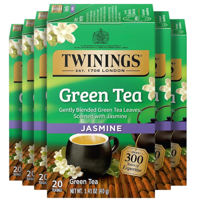 Twinings Mango & Pineapple Herbal Tea Individually Wrapped Bags, 20 Count (Pack of 6), Naturally Caffeine-Free, Enjoy Hot or Iced, 120 Teabags