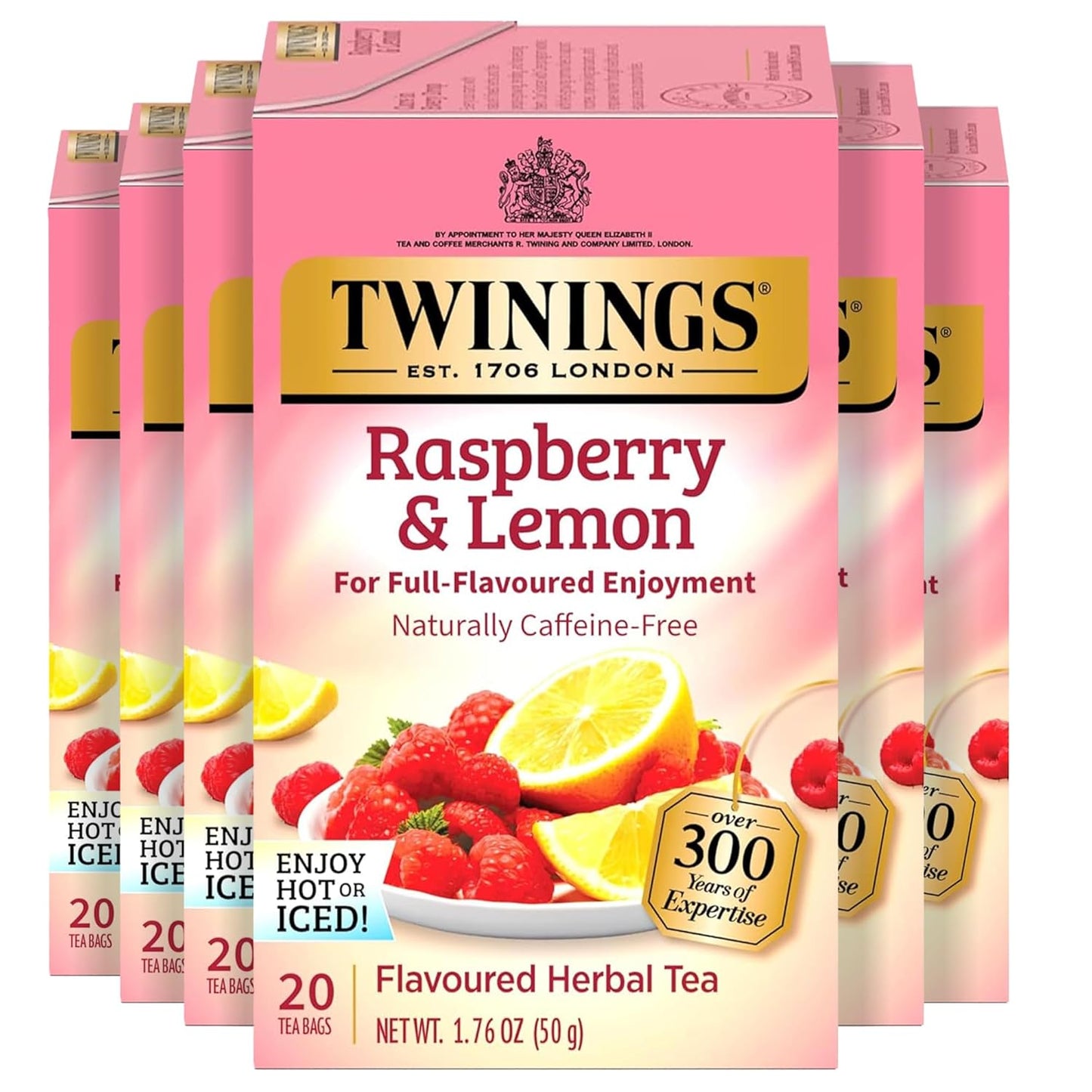 Twinings Mango & Pineapple Herbal Tea Individually Wrapped Bags, 20 Count (Pack of 6), Naturally Caffeine-Free, Enjoy Hot or Iced, 120 Teabags