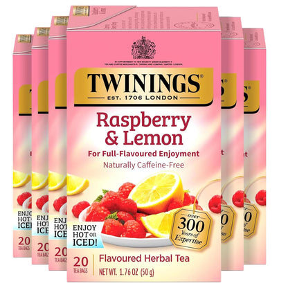 Twinings Mango & Pineapple Herbal Tea Individually Wrapped Bags, 20 Count (Pack of 6), Naturally Caffeine-Free, Enjoy Hot or Iced, 120 Teabags