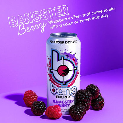 Bang Energy Nectarine Blueberry, Sugar-Free Energy Drink , 16-Ounce.