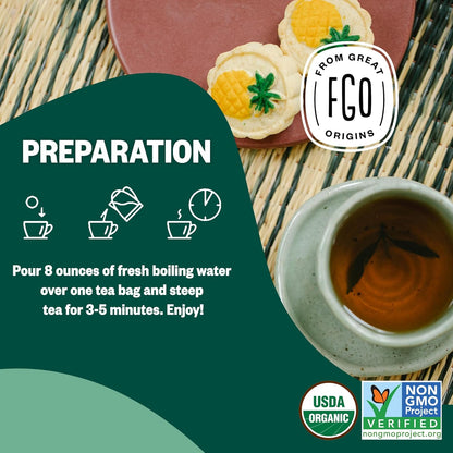 FGO Organic White Tea, Eco-Conscious Tea Bags, Packaging May Vary, 100 Count (Pack of 1)