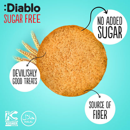 Diablo No Added Sugar Digestive Cookies – Low Sugar Snacks, Cookies Biscuits for All, Sweetened with Maltitol, Ideal for Gifting, Festive Hampers, Holiday Events & Special Occasions – 150g Pack of 1