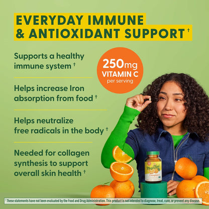 MegaFood Complex C - Vegan Immune Support Supplement with Vitamin C 250 mg, Made with Real Food Including Orange, Cranberry & Brown Rice, Gluten-Free, Kosher - 30 Tablets, 30 Servings