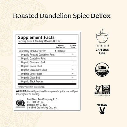 Yogi Tea Roasted Dandelion Spice DeTox Tea - 16 Tea Bags per