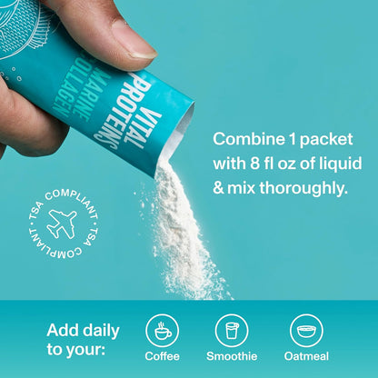 Vital Proteins Marine Collagen Peptides Powder Supplement for Skin Hair Nail Joint - Hydrolyzed Collagen - 12g per Serving - 7.8 oz Canister