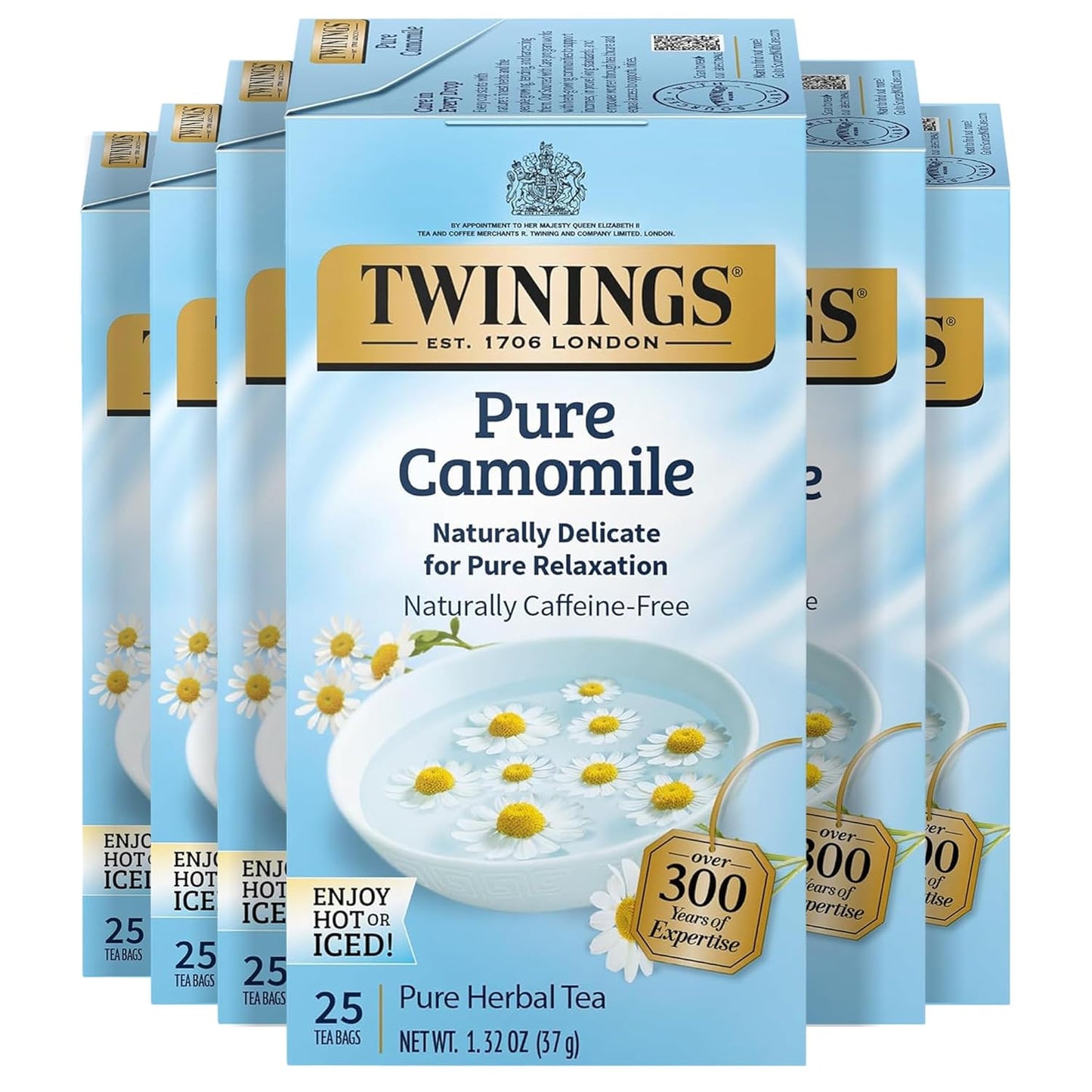 Twinings Mango & Pineapple Herbal Tea Individually Wrapped Bags, 20 Count (Pack of 6), Naturally Caffeine-Free, Enjoy Hot or Iced, 120 Teabags