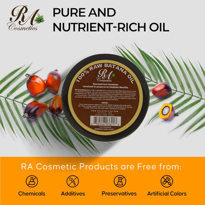RA COSMETICS 100% Natural Unrefined Batana Hair Oil for Growth, Repair & Strength | 8 oz Nourishing Moisturizer for Damaged Hair from Honduras