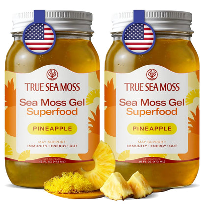 TrueSeaMoss Sea Moss Gel – Made in USA – Wildcrafted Seamoss, Dried Seaweed & Jarred Vegetables – Original, Pack of 1 (Labels may Vary)