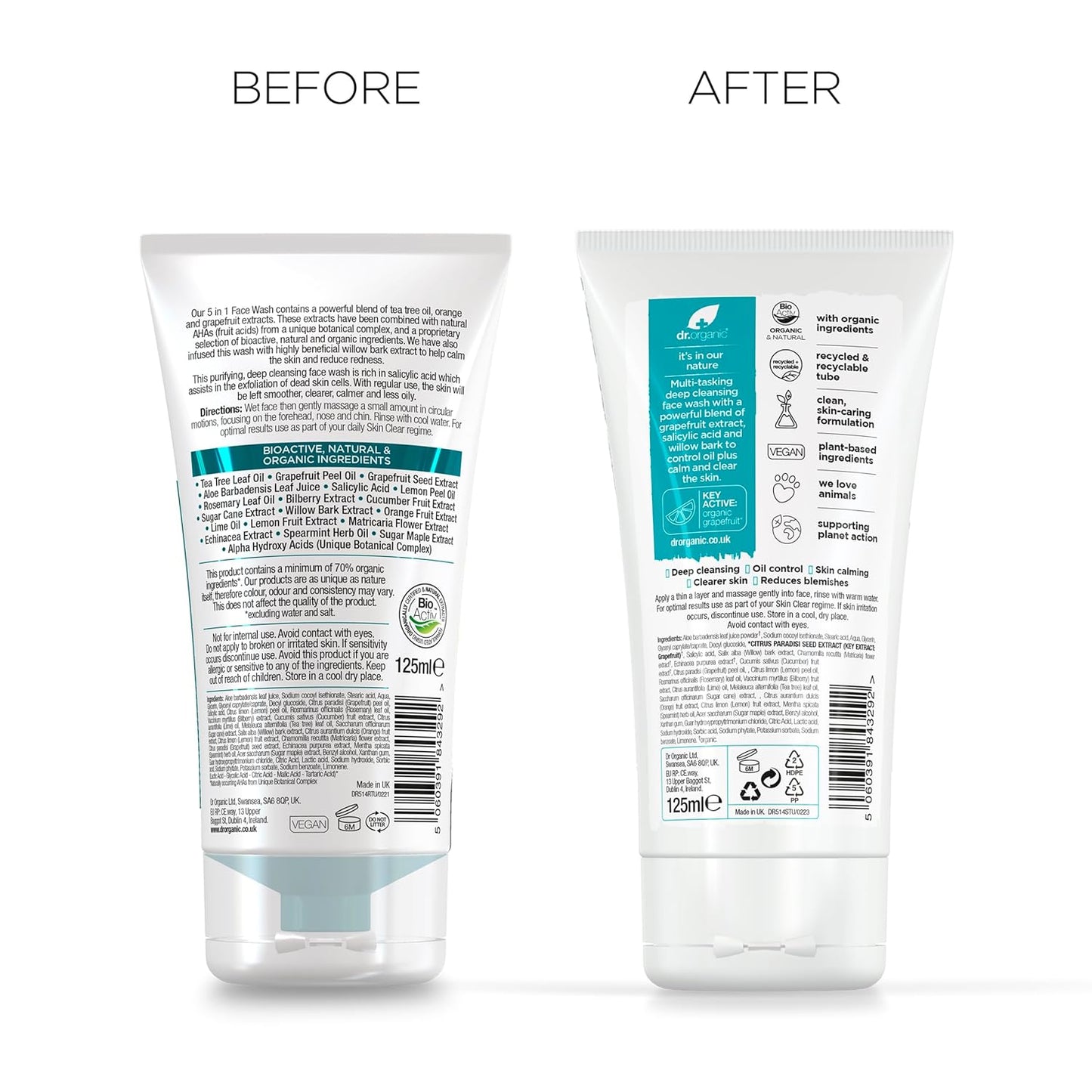 Dr Organic SkinClear Deep Pore Cleansing Face Wash 125ml