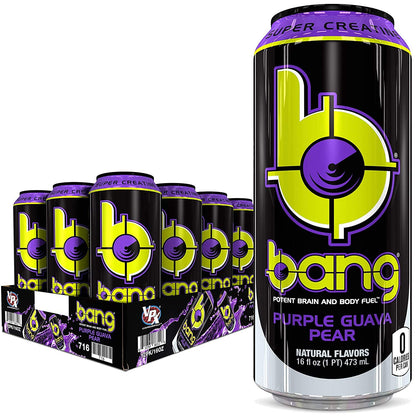 Bang Energy Nectarine Blueberry, Sugar-Free Energy Drink , 16-Ounce.