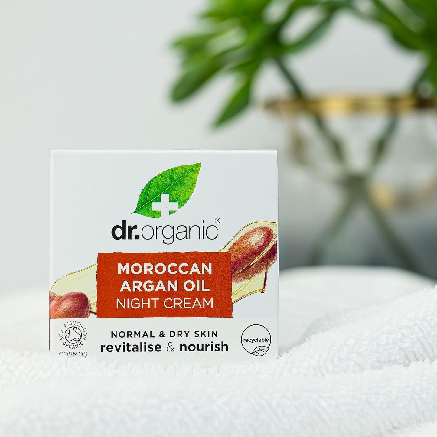 Dr Organic Moroccan Argan Oil Night Cream, Moisturising, Natural, Vegan, Cruelty Free, Paraben & SLS Free, Plastic Free, Recycled & Recyclable, Certified Organic, 50 ml