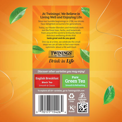 Twinings Wild Berries Herbal Tea Individually Wrapped Bags, 20 Count (Pack of 1), Full-Flavoured, Naturally Caffeine-Free, Enjoy Hot or Iced, 20 Teabags