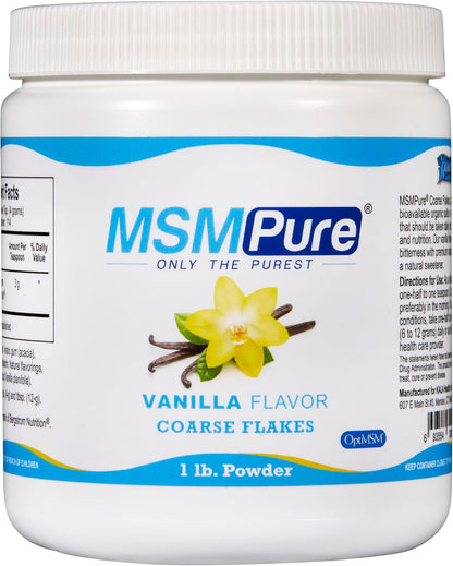 KALA HEALTH MSMPure Lemon Lime Flavored Coarse MSM Powder Flakes – Organic Sulfur for Joint Flexibility, Skin Appearance, and Hair & Nail Support – 8.8 oz, USA Made, Distilled Crystals