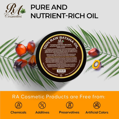 RA COSMETICS 100% Natural Unrefined Batana Hair Oil for Growth, Repair & Strength | 8 oz Nourishing Moisturizer for Damaged Hair from Honduras