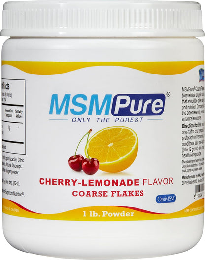 KALA HEALTH MSMPure Lemon Lime Flavored Coarse MSM Powder Flakes – Organic Sulfur for Joint Flexibility, Skin Appearance, and Hair & Nail Support – 8.8 oz, USA Made, Distilled Crystals