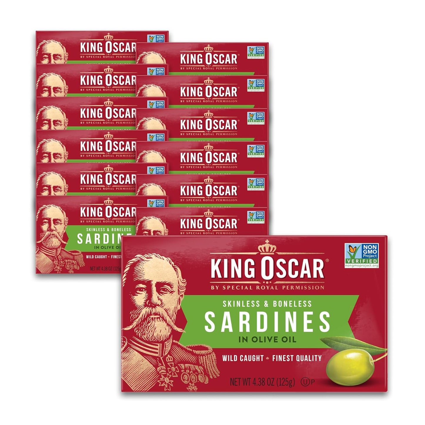 King Oscar Sardines in Water, 4.23 Ounce Cans (Pack of 1( Packaging May Vary), Skinless & Boneless, Wild Caught Canned Sardines, Low Sodium