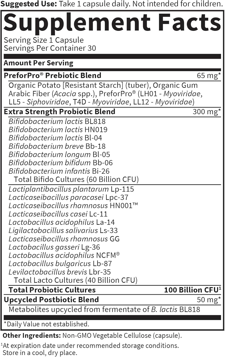 Garden of Life Dr Formulated Once Daily 3-in-1 Complete Probiotics, Prebiotics & Postbiotics Supplement for Women and Men’s Digestive & Immune Health – Extra Strength, 100 Billion CFU, 30 Day Supply